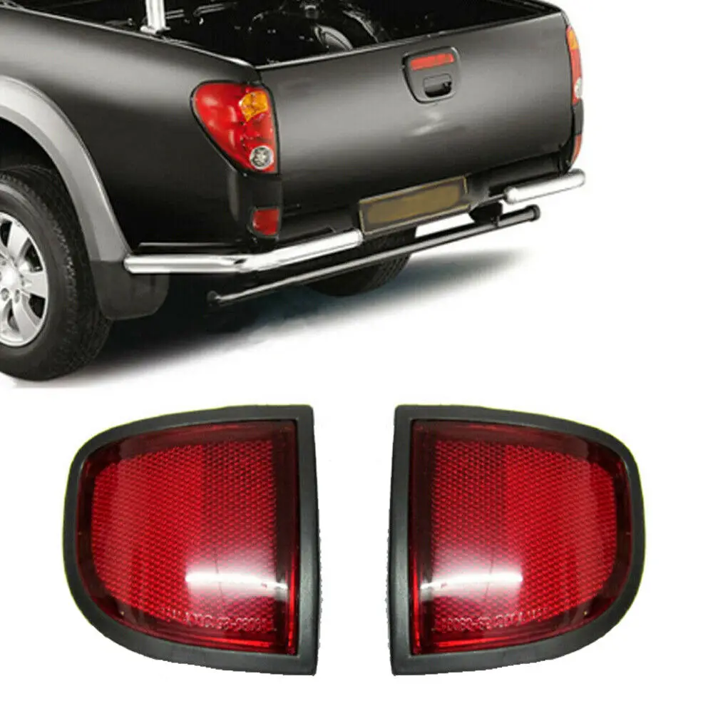 Left Right Rear Bumper Light Reflector for Mitsubishi Triton ML MN L200 05-15 Car Replacement Accessories