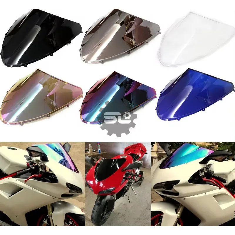 

Motorcycle accessories Double Bubble Windshield Deflector Wind Screen For Ducati 848 1098 1198 2007 2008 2009 years Motobike