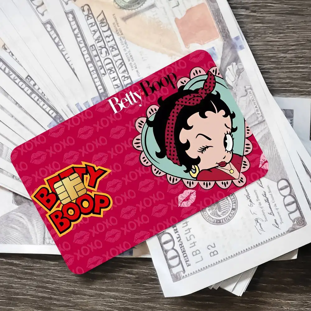 Cartoon B-Betty Cute B-Boop K Bank Kreditkarten Busfahrkarten Aufkleber Coole Dekoration Wasserdicht 4 Stück Karten – Detail 21