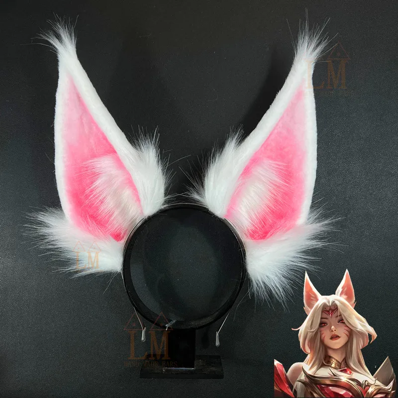 

League of Legends Hall of Fame Faker Alliance Immortal Ahri Fox Anime Cosplay New Headwear Big Ears Halloween Costume Accessory