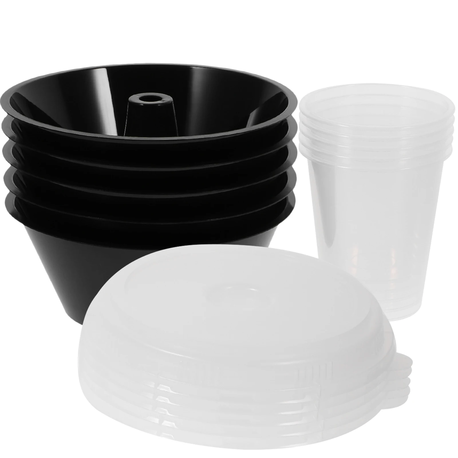 

Snack Cup 5 Sets Portable Food Bowl Combined Beverage Cups Outdoor Drink PP Small Containers Lids Thickened Glass