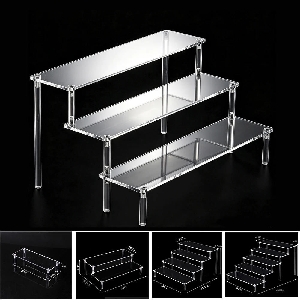 Acrylic Display Stand, Display Riser Shelf, Table Top Clear Acrylic Organiser, Display Stand For Party Cake Figures Jewellery