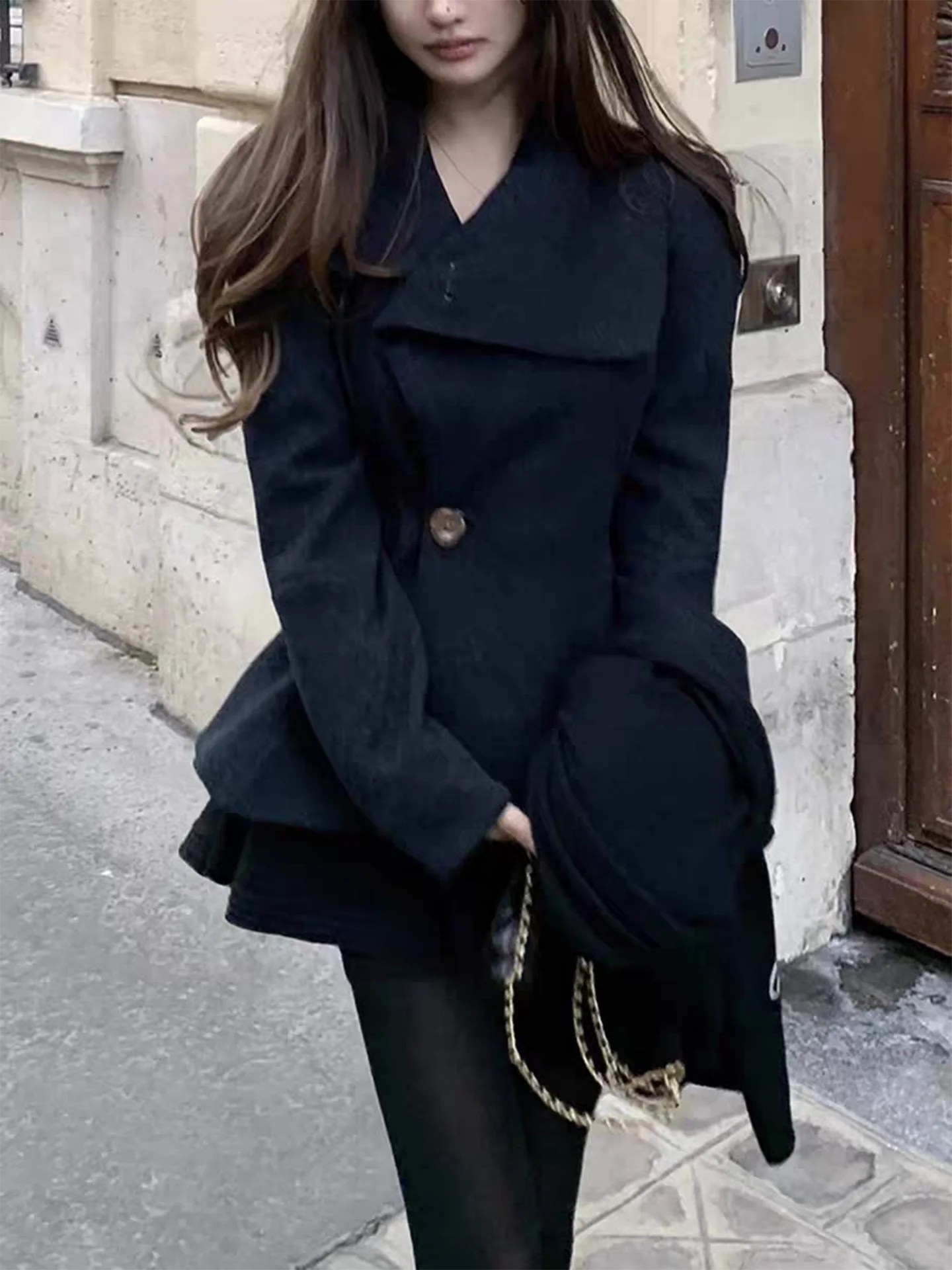 

Пальто Vivian Show Floor винтажное, утепленное, шерстяное, приталенное, с длинными рукавами, со средней талией, осенне-зимнее, с воротником-стойкой, для женщин