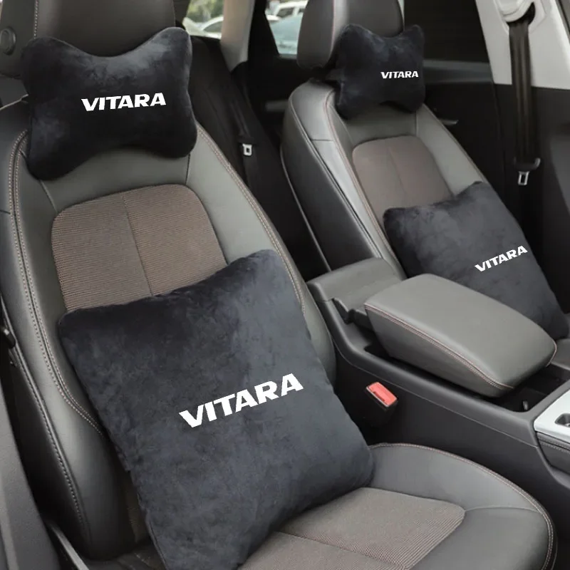 Car Neck Pillow Seat Headrest Lumbar Spine Protectio  Throw pillow for suzuki grand vitara Auto Accessories