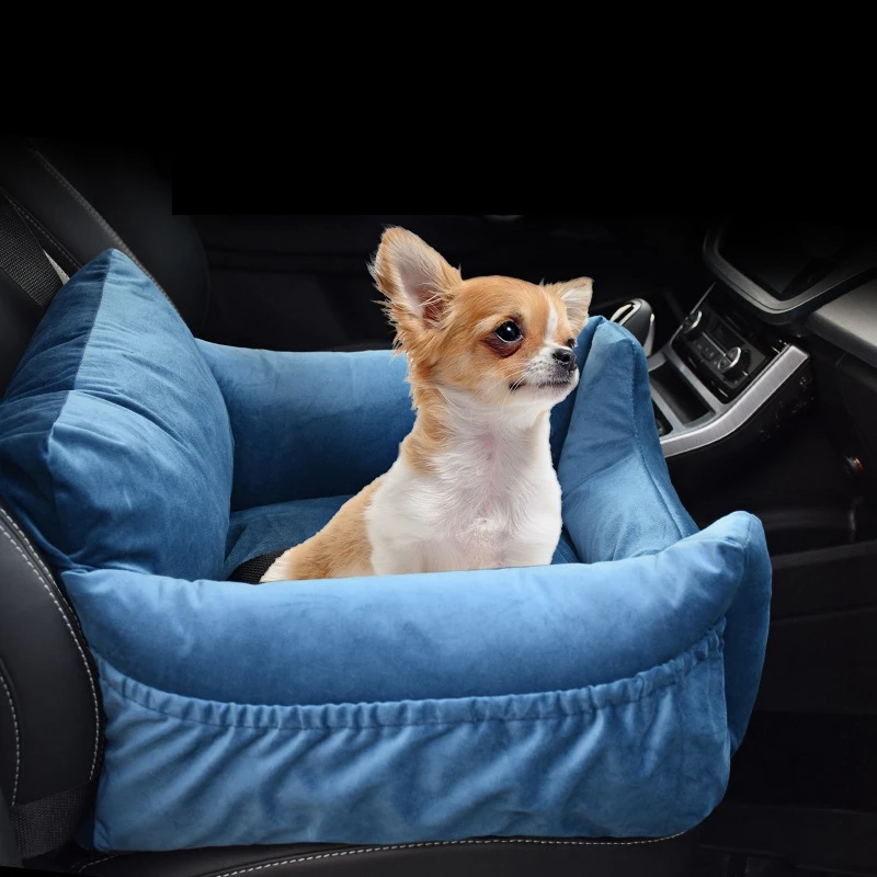 

Dog Booster Car Seat Pet Travel Car Carrier Bed With Clip-On Safety Leash And Storage Pocket For Dog