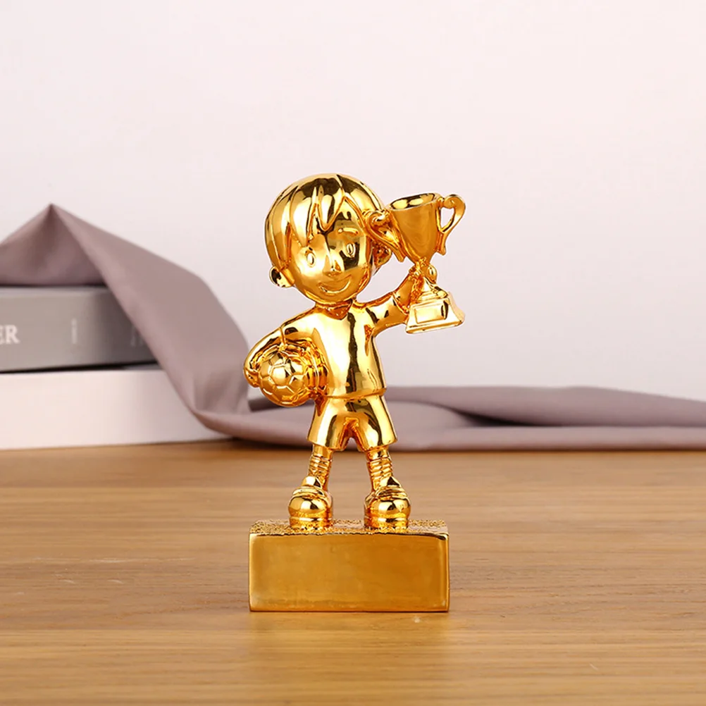 Golden Soccer Award Trophy Plating Resin Reward Prizes Decoration Football Awards Trophies Base Golden Trophy Exquisite