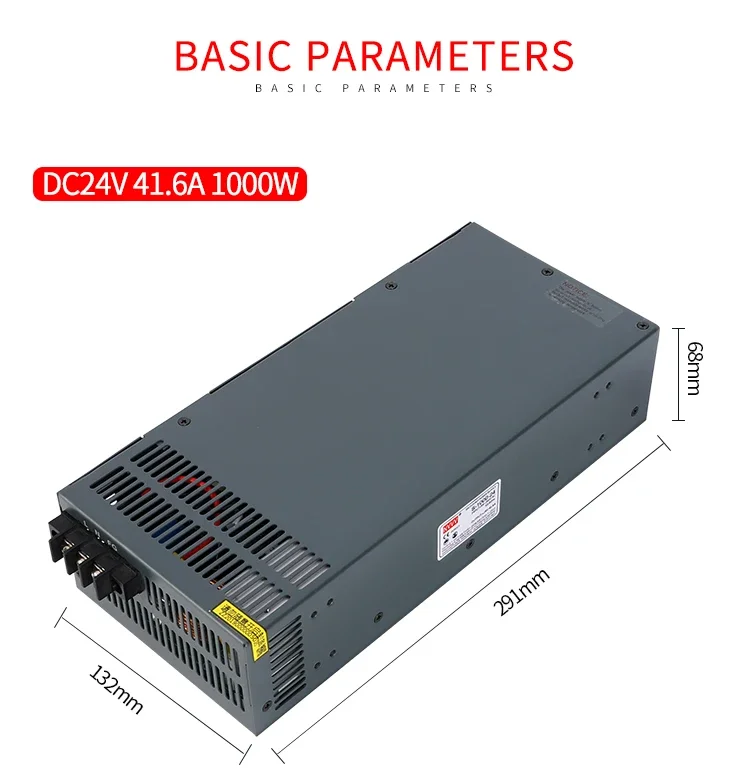 Smps alta qualidade 1000w ac dc fonte de alimentação 24v interruptor de saída única unidades de fonte de alimentação S-1000-24