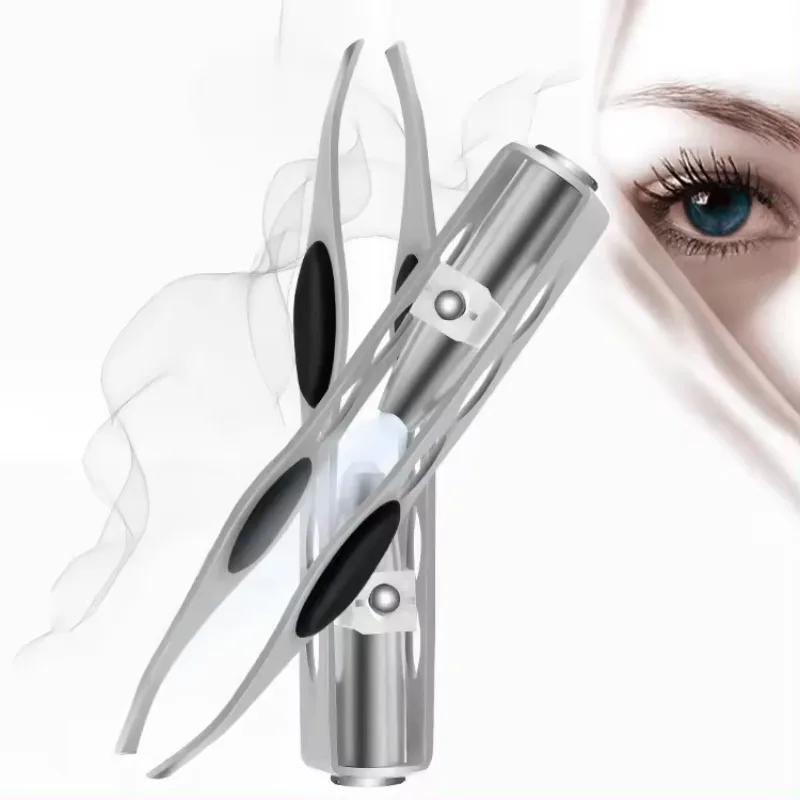 Pinça de sobrancelha led, ponta oblíqua, clipe de corte de sobrancelha, aço inoxidável, braçadeira de remoção de pelos, cílios postiços, modelador, ferramenta de maquiagem