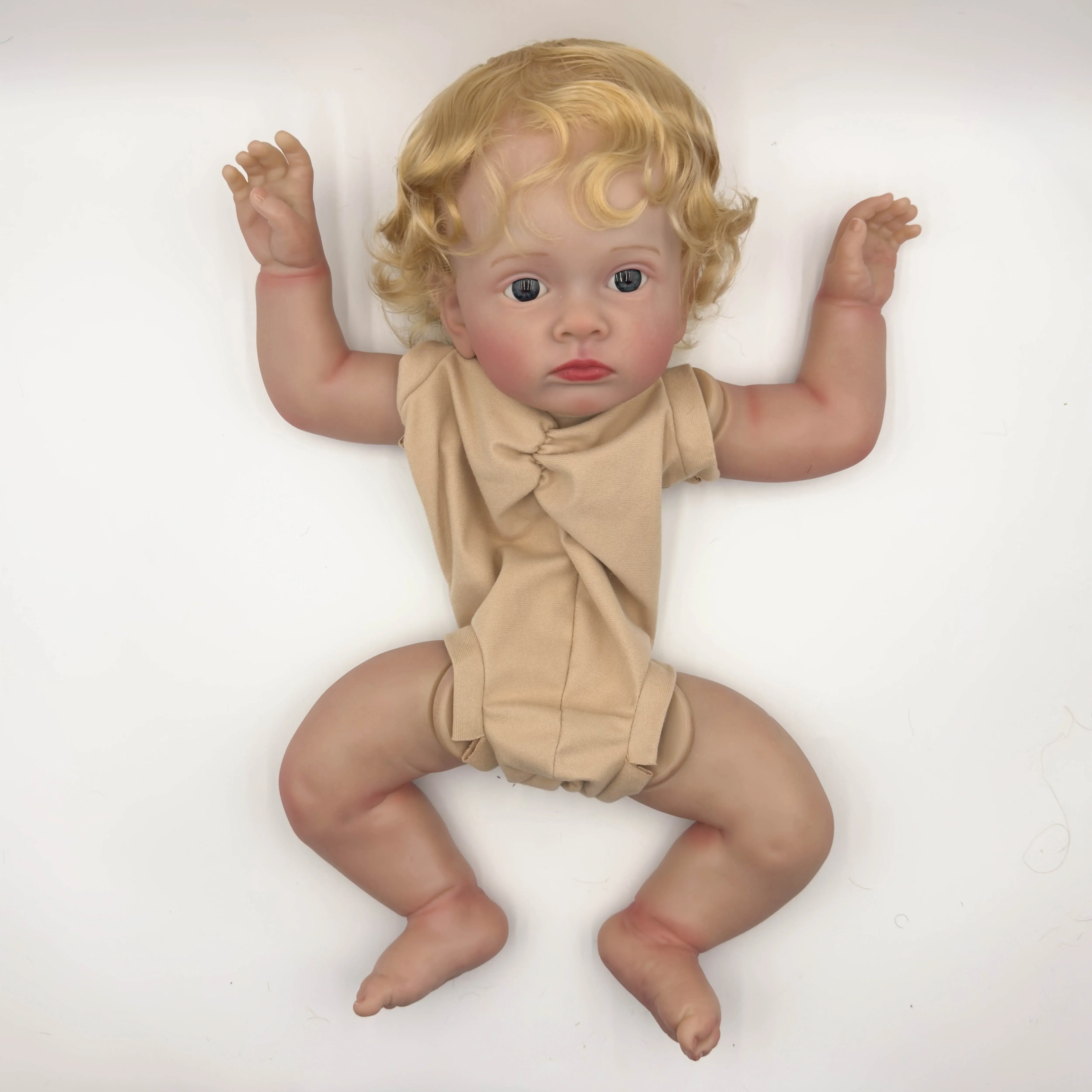 NPK 24inch Tutti with blond hair Lifelike Unfinished Reborn Doll kit painted DIY Toy Doll parts