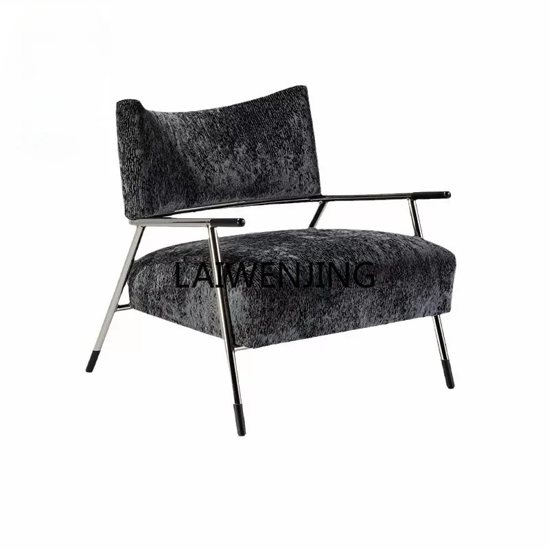 

HLZ Modern Simple Printed Metal Backrest Single Chair Light Luxury Creative Living Room Sofa Chair