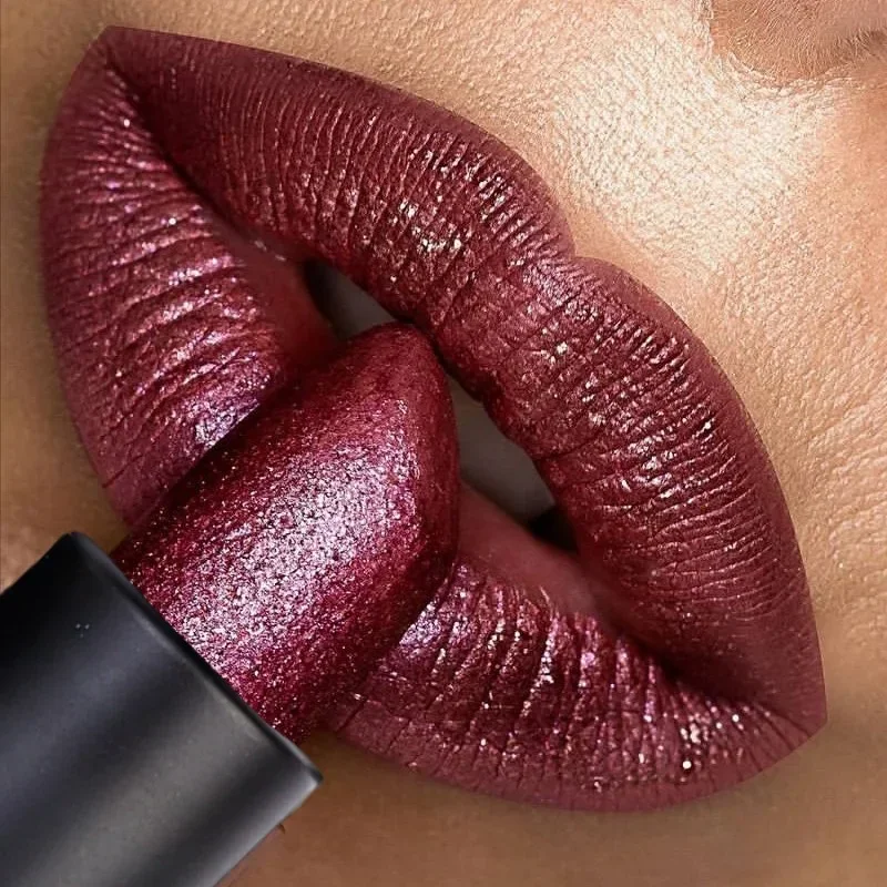 Lápiz labial con brillo de 7 colores, resistente al agua, duradero, hidratante, mate, taza antiadherente, tinte de labios de diamante nacarado, maquillaje de labios Sexy rojo