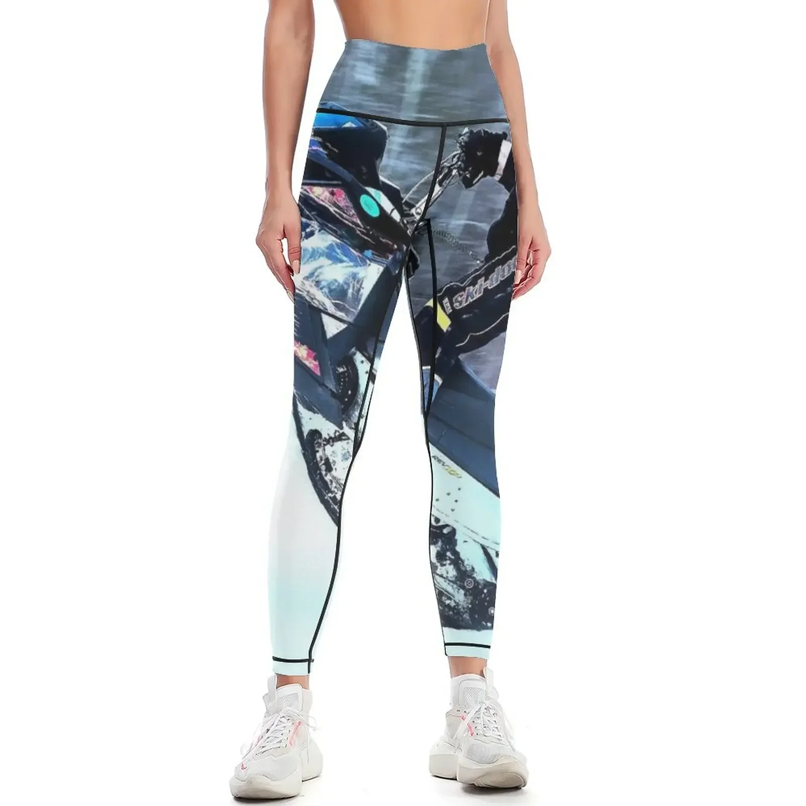 

Ski-doo running hard during a hill climb race Leggings Women's fitness gym wear Leginsy push up Women sportwear Womens Leggings