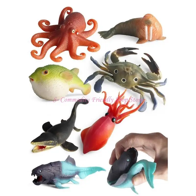 85ae-7pieces-simulation-marine-animals-figurine-soft-tpr-puffer-fish-octopus-interactive-automobile-decor-capsule