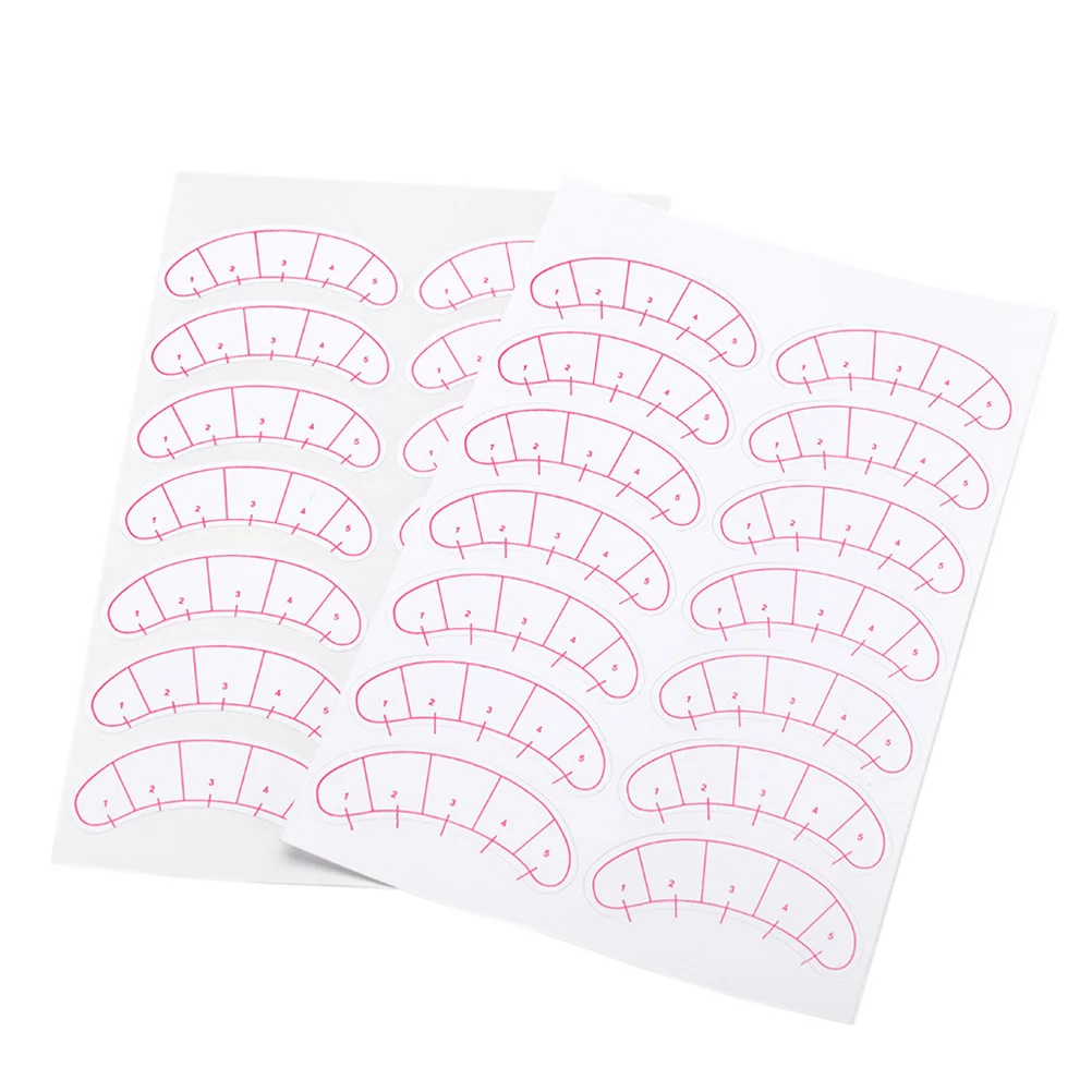 

10 Sheets Eyelash Practice Paper Pink Extension Pads Isolation Mapping Stickers Grafted Eyelashes Professional Personal Use High
