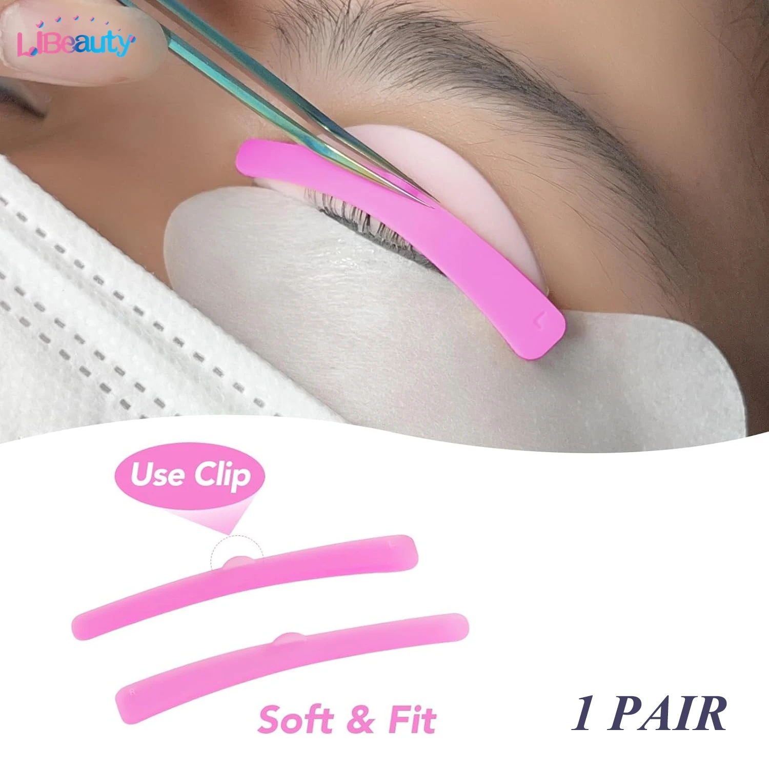 Libeauty 1 زوج قوس قزح بكرة الشعر لاش رفع الشريط قابلة لإعادة الاستخدام لاش بيرم غطاء سيليكون لاش رفع الوسادة لاش العين اكسسوارات الجمال أداة #2