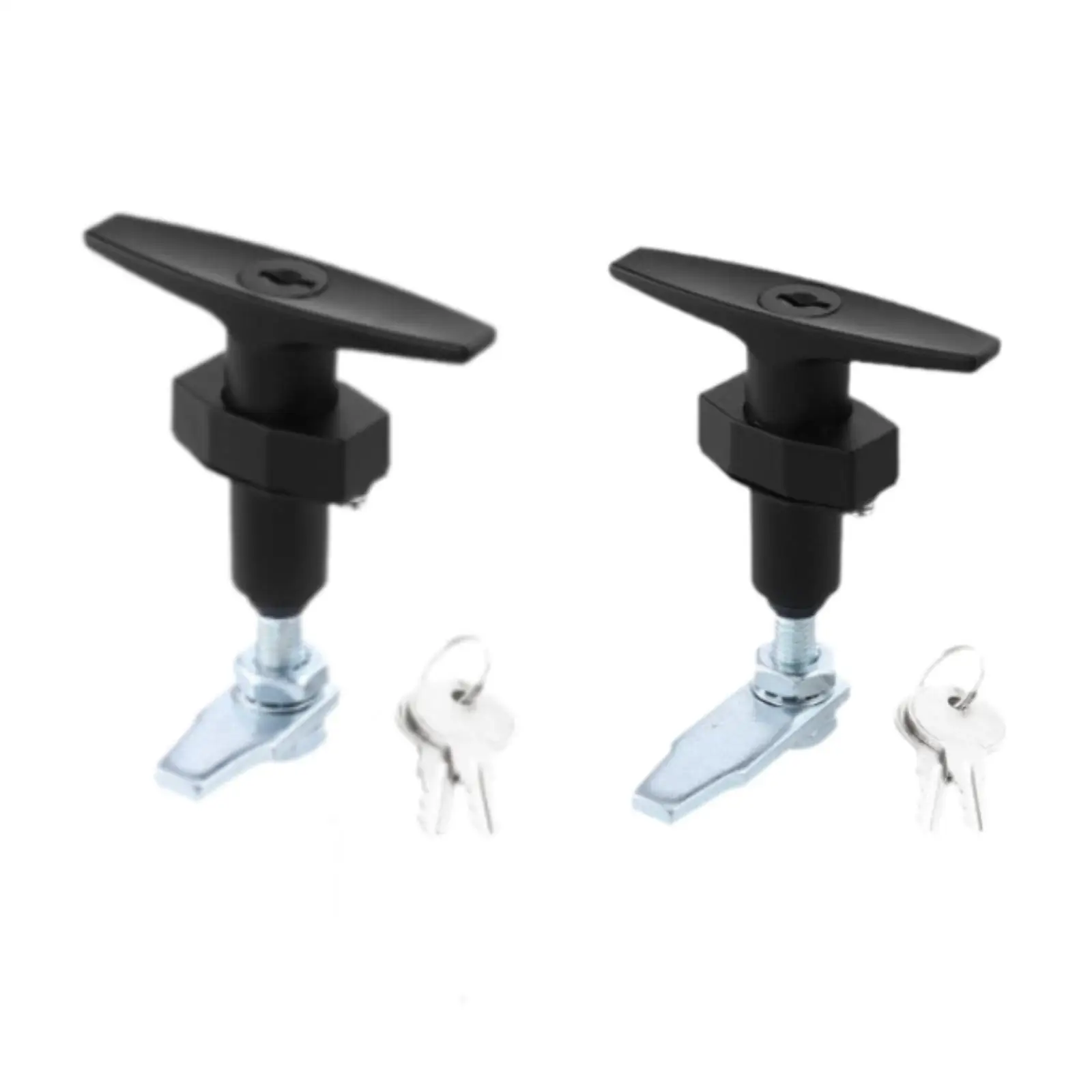 Matching Set T Handles Lock,Safety Lock,Replace,Practical,Shed Door Latch Tools Box Latch Garage Door Lock for Trailer Truck