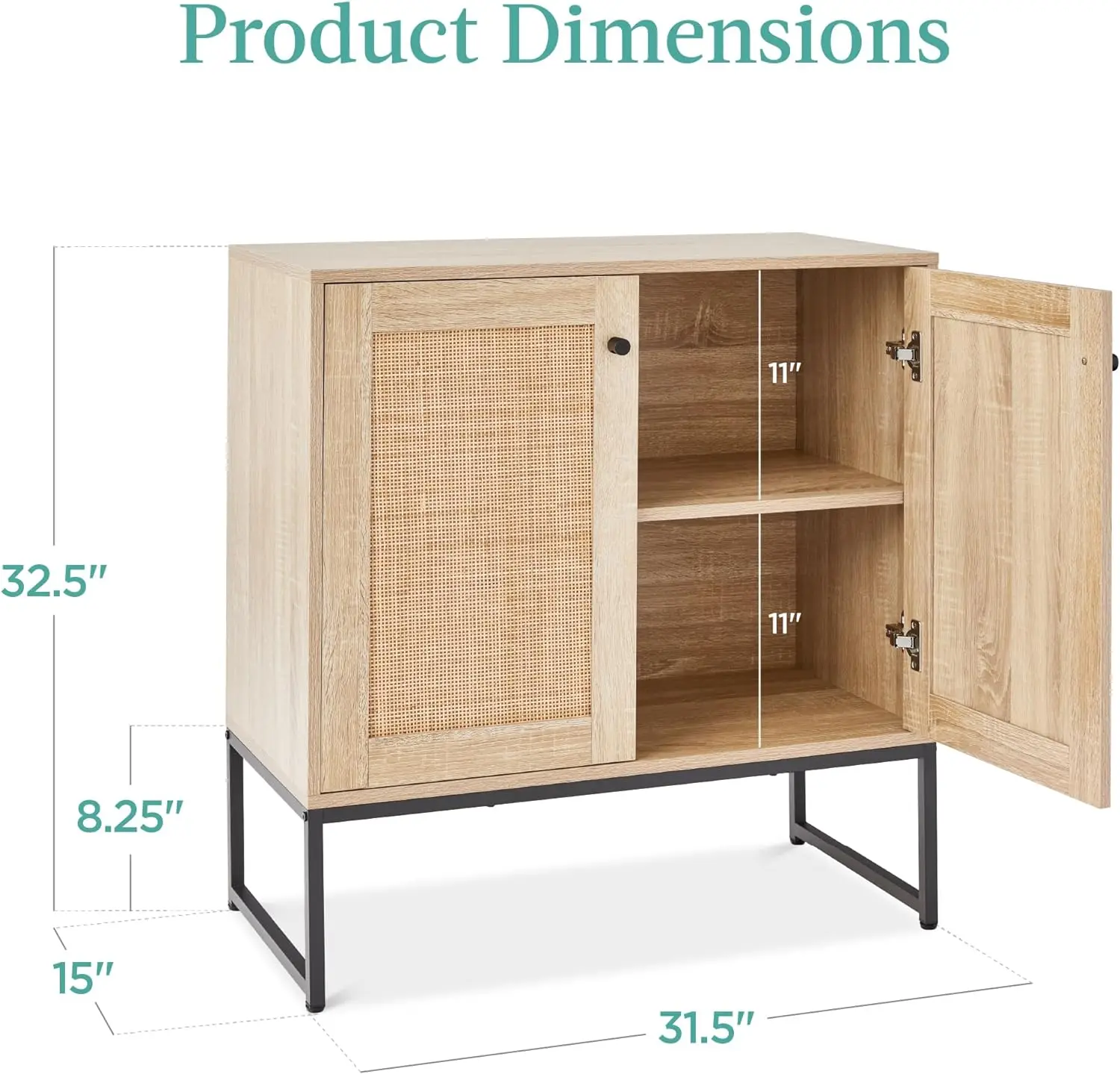 Armoire de rangement en rotin à 2 portes, meuble d'appoint, planche Chi multifonctionnelle pour le salon et le couloir