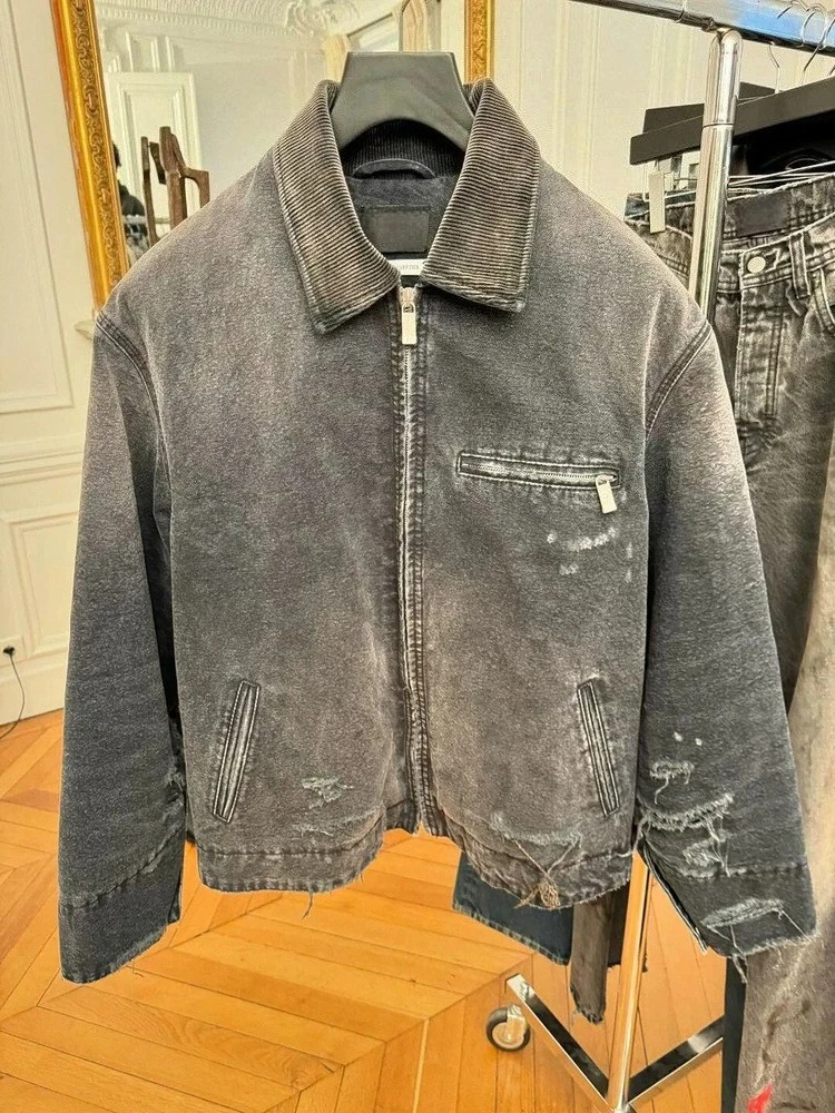 ER/D faded face wash tooling short denim jacket