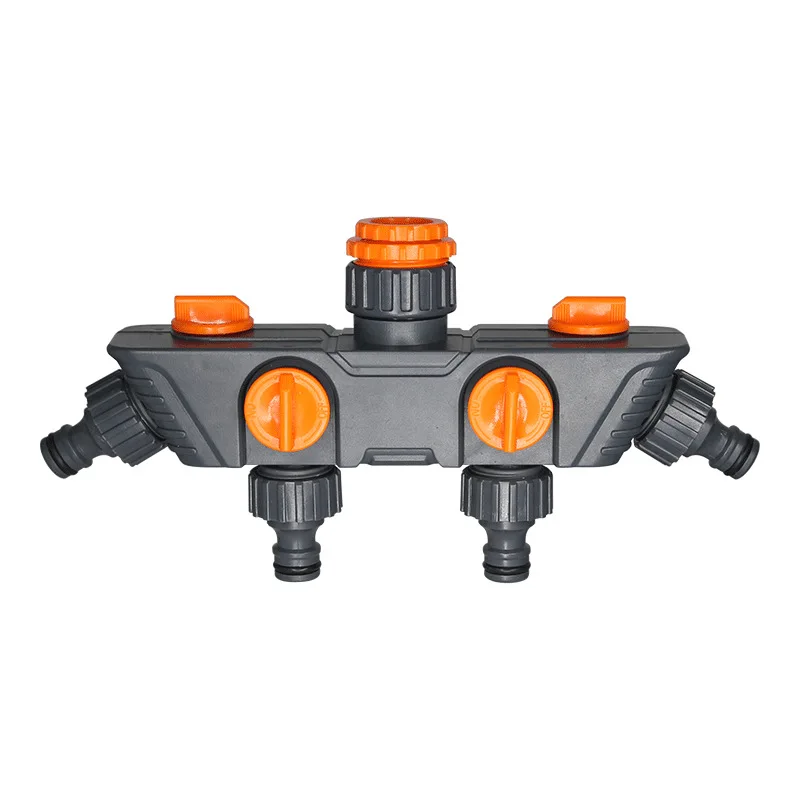 4 Way Garden Hose Splitter Tap Connector With Independent Control Valves Water Pipe Distributor Irrigation Fitting