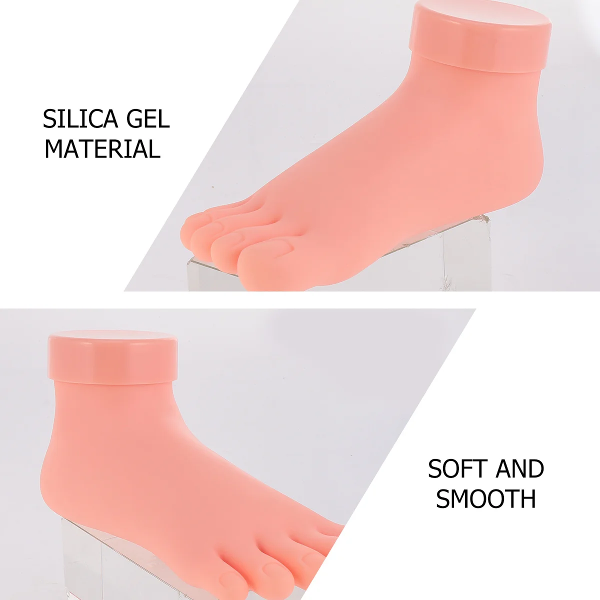 

2 pcs Nail Art Practice Foot Lightweight Elastic Real Skin Touch For Manicure Training Tool Nail Art Practice Manicure