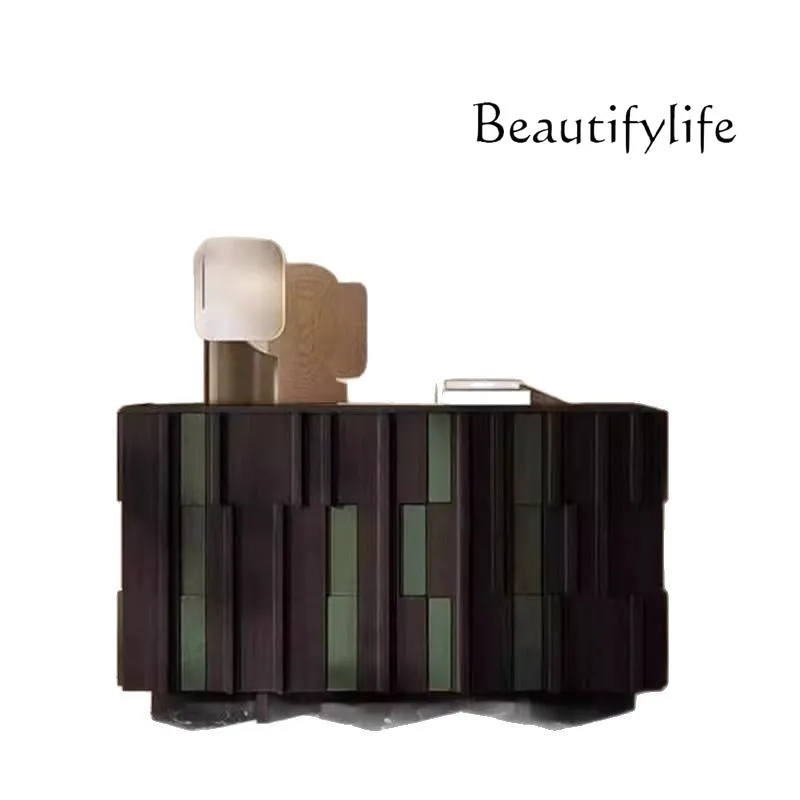 

Medieval style personalized dining side cabinet, living room tea cabinet storage Italian minimalist entrance door