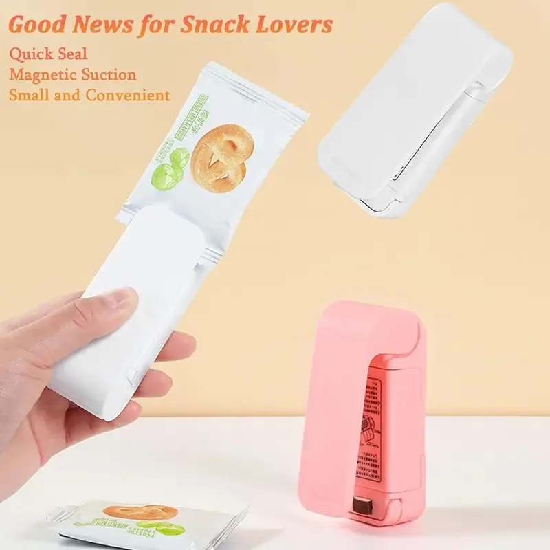 

Portable Sealer Packaging 1pc Kitchen Handheld Snack Sealer, Plastic Bag Sealer For Freshness, Easy-To-Use Kitchen Gadge