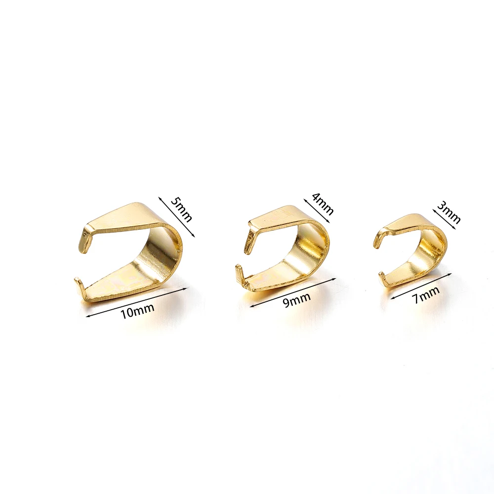 50pcs/lot Gold Color Stainless Steel Pendant Clips Melon Seeds Buckle Necklace Hook Connector For DIY Jewelry Making Findings image 3