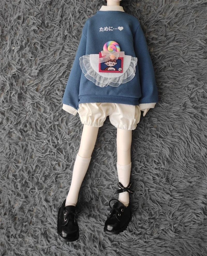 BJD doll clothes suitable for 1/4 size cute doll clothes sweatshirt BJD doll clothes 1/4 set doll accessories (4 points)