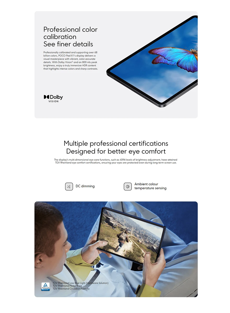 Poco Pad X1 Global Edition 11.2'' 144Hz 3.2K Snapdragon 7 Display + Third Generation Octa Core Processor 45W 8850Mah