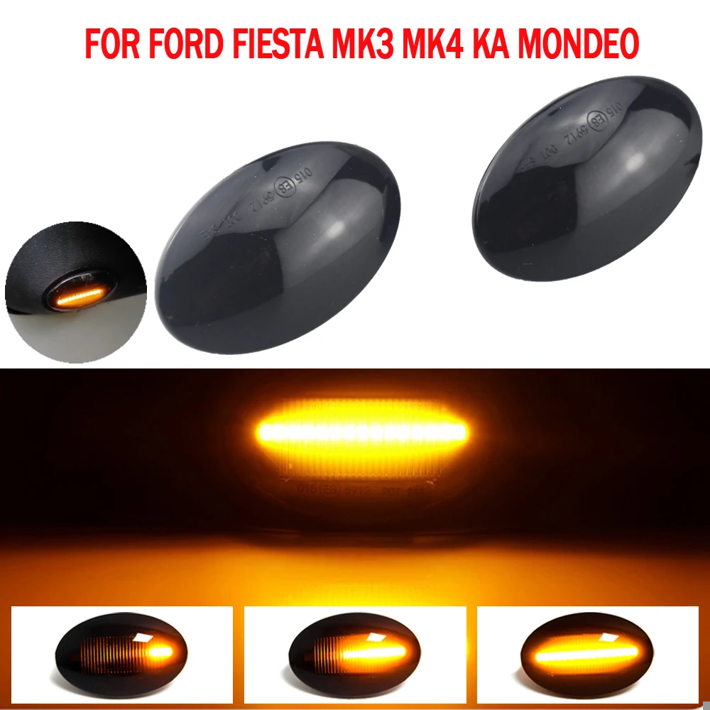 For Ford Fiesta III IV MK3 MK4 KA Mondeo I MK1 Transit Tourneo MK6 MK7 Flowing Turn Signal LED Dynamic Side Marker Lights Lamp view 5