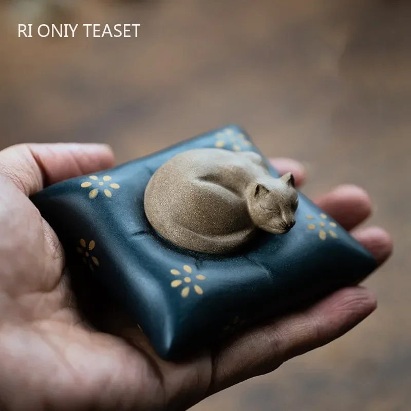 Chinese Yixing Purple Clay Tea Pet Ornaments Handmade Sculpture Crafts Home Teaware Decoration Accessories Exquisite Gifts