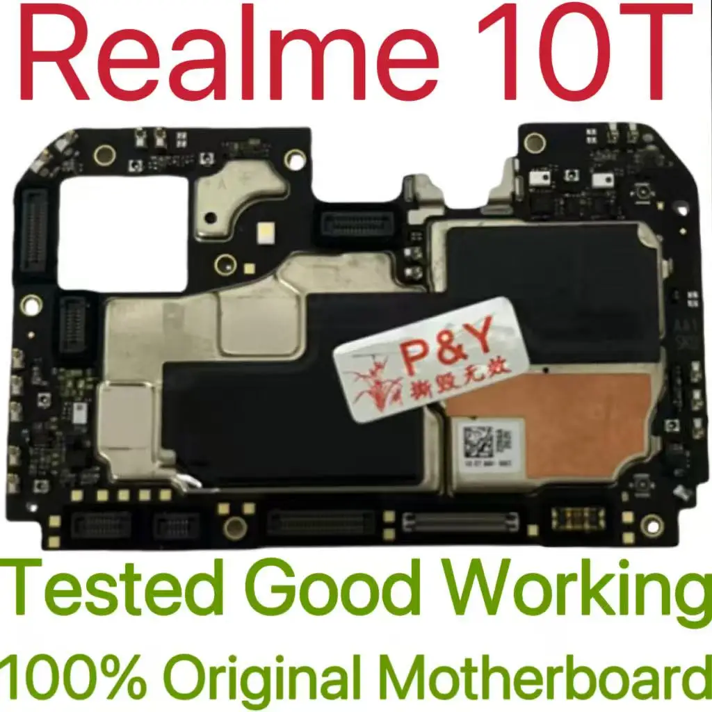 Original Unlocked Main Board For Realme 10T Mainboard Motherboard Unlocked With Chips Circuits Flex Cable