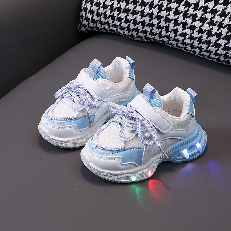 Luminous children's sneakers for girls new spring non-slip fashion comfortable