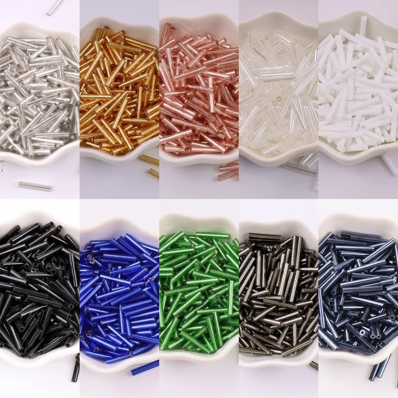 2.5x15mm Long Czech Glass Beads 8/0 Manual Cutting Bugle Tube Beads Charms Spacer Beads For Jewelry Making Diy Bracelet Necklace