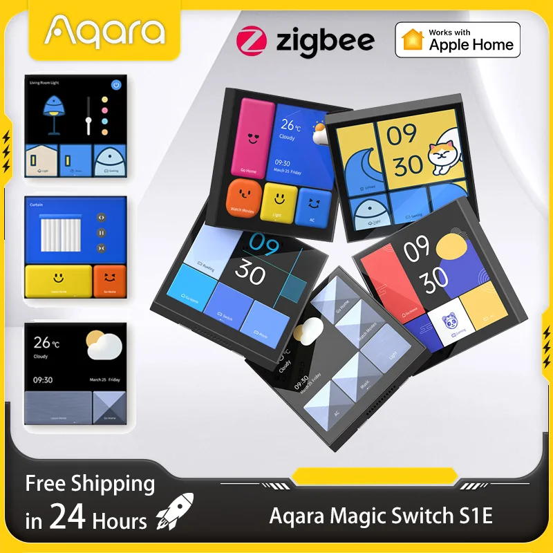 

Aqara Magic Switch S1E Smart Home Touch Control Scene Panel Сенсорная панель Голосовое управление Дистанционный переключатель для Aqara Apple Homekit