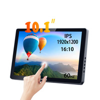 Portable Touchscreen Monitor 10.1Inch HD Small Monitor HDMI Compatible Laptop for Switch Xbox Raspberry Pi,Built-in Speakers