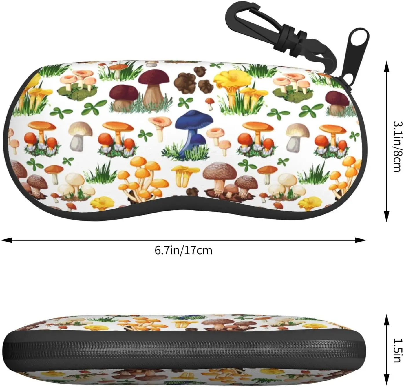 Introduction Of Various Vegetables Stylish Glasses Case,Sunglasses Case - Oversized, Zipper Closure, Trendy Printed