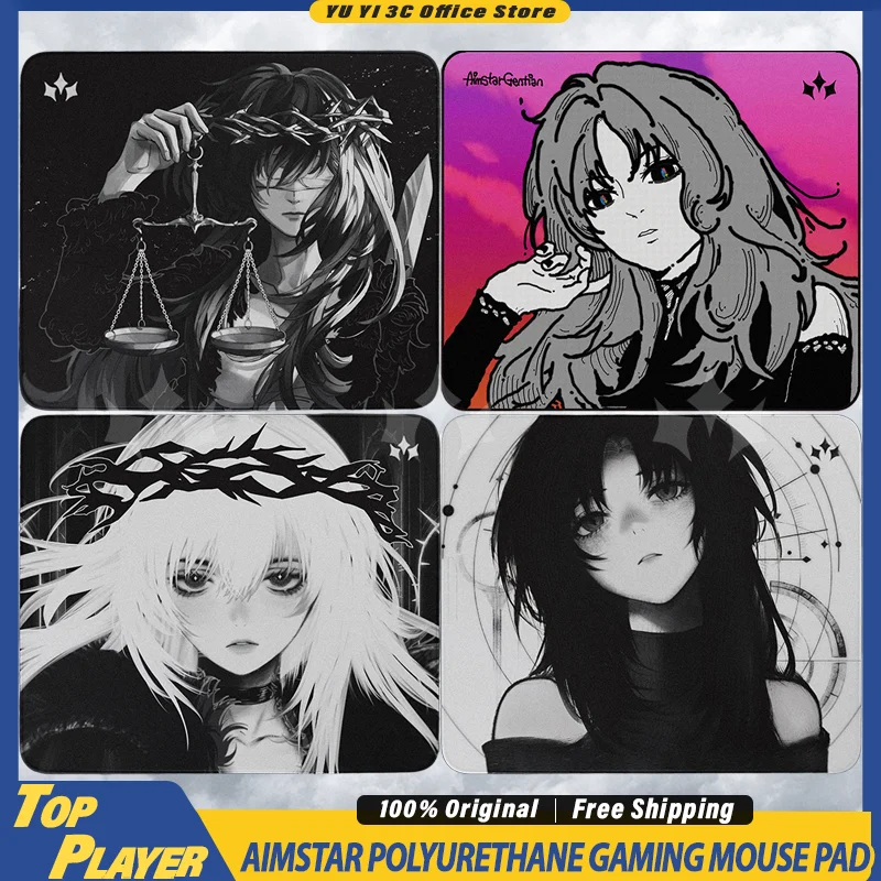 AimStar Gaming Mouse Pad Thorn V3 GENTIAN SP JUSTIC V3 GENTIAN V3 Non Slip Polyurethane Base Smooth Surface Customizable Anime