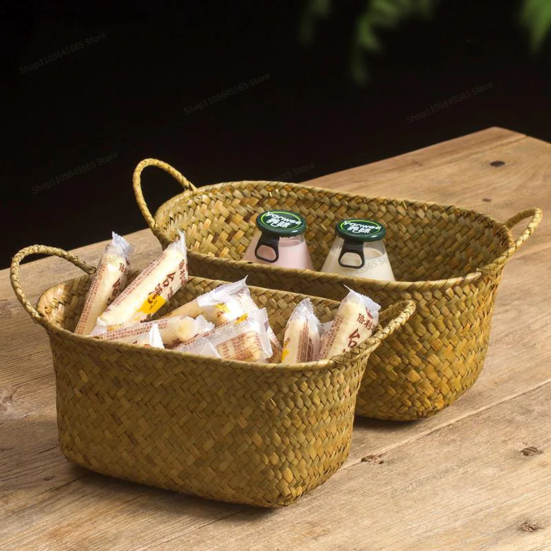For seaweed weaving, naturally put dried fruit towels, rags, toiletries, dried fruit trays