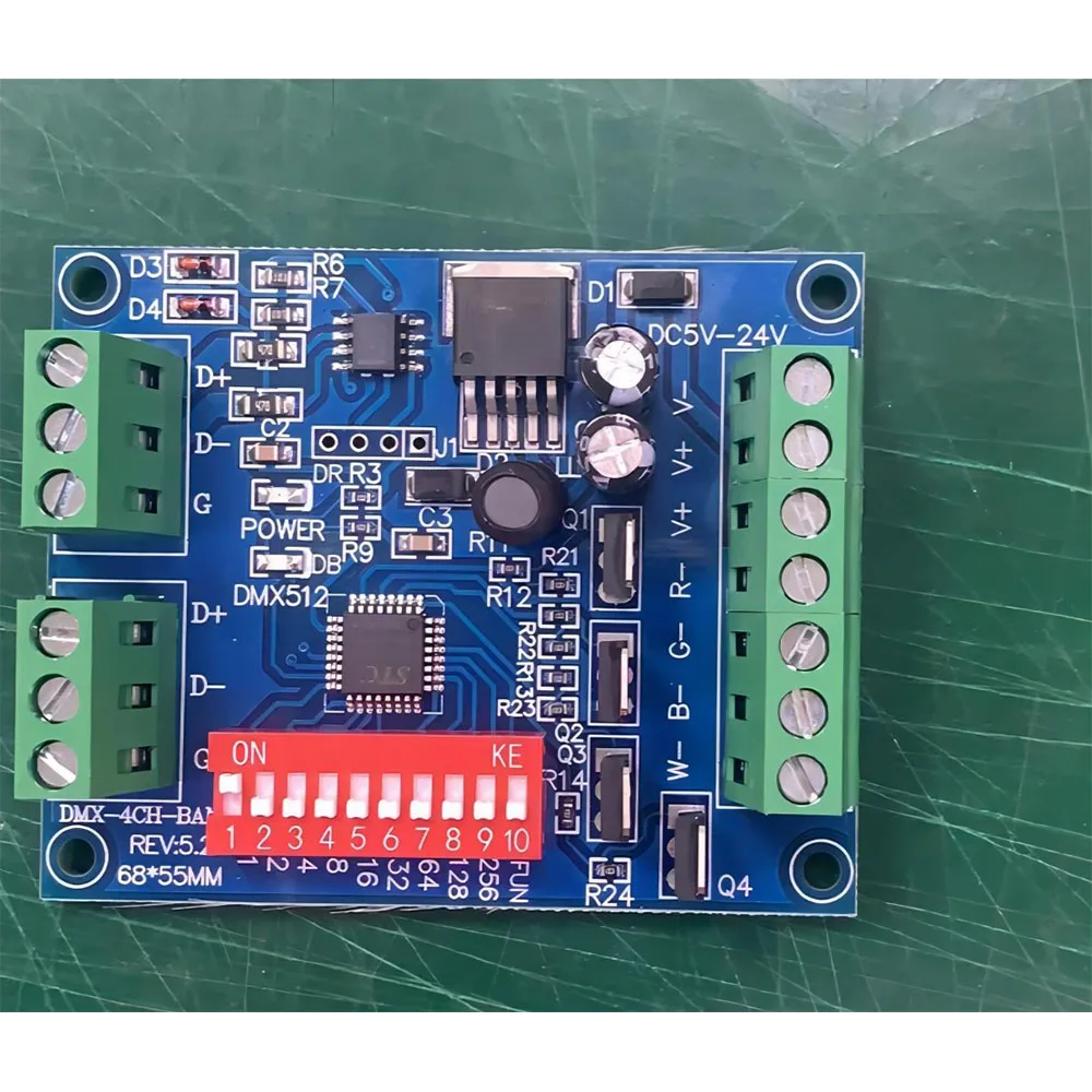 4CH DMX512 Decoding Board, 4-channel DMX Decoder DC5V-24V Output