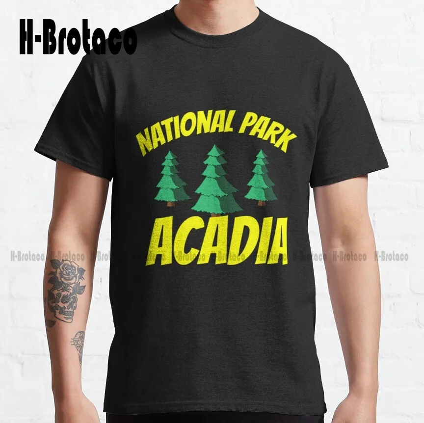 Acadia National Park - Maine - Usa - East Coast   Classic T-Shirt T Shirts For Men Graphic Outdoor Simple Vintag Casual T Shirts