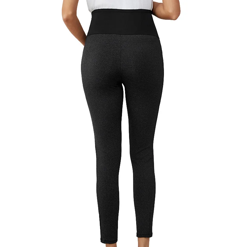 Leggings de maternidade de cintura alta para gestantes, apoio do ventre, calças magras para gravidez, corpo, roupas tricotadas, moda