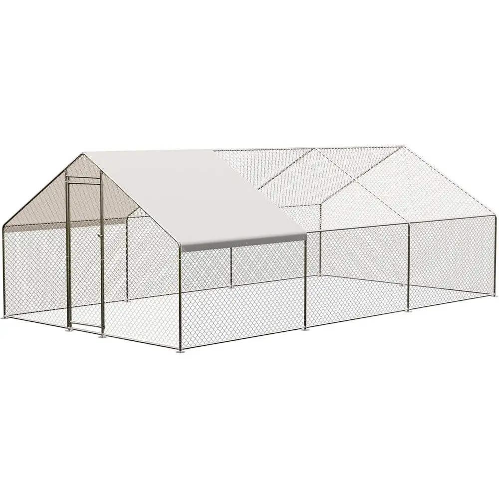 

Просторный уличный курятник с водонепроницаемым и УФ-стойким покрытием (19,7 футов Д x 6,6 футов Ш x 6,6 футов В)