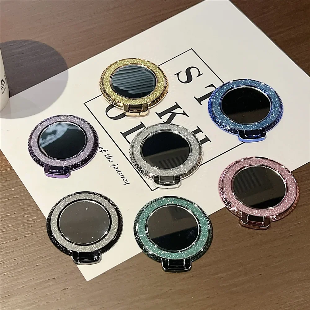 Luxury Bling Glitter Mirror Holder Stand Grip 360 Degree Rotating for Mobile Phone Back Sticker Socket Bracket