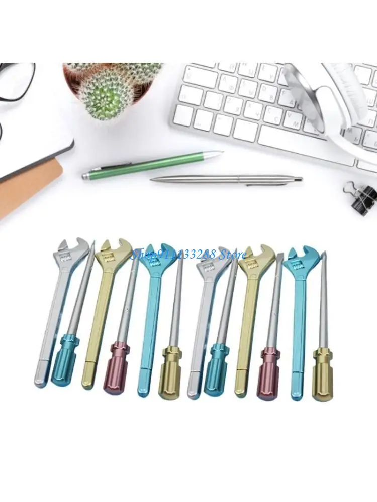 G88D 12Pcs Novelty Gel Pen Screwdriver Wrench Shaped Gel Pen Funny Writing Pen for Student Boy Girl Class Reward