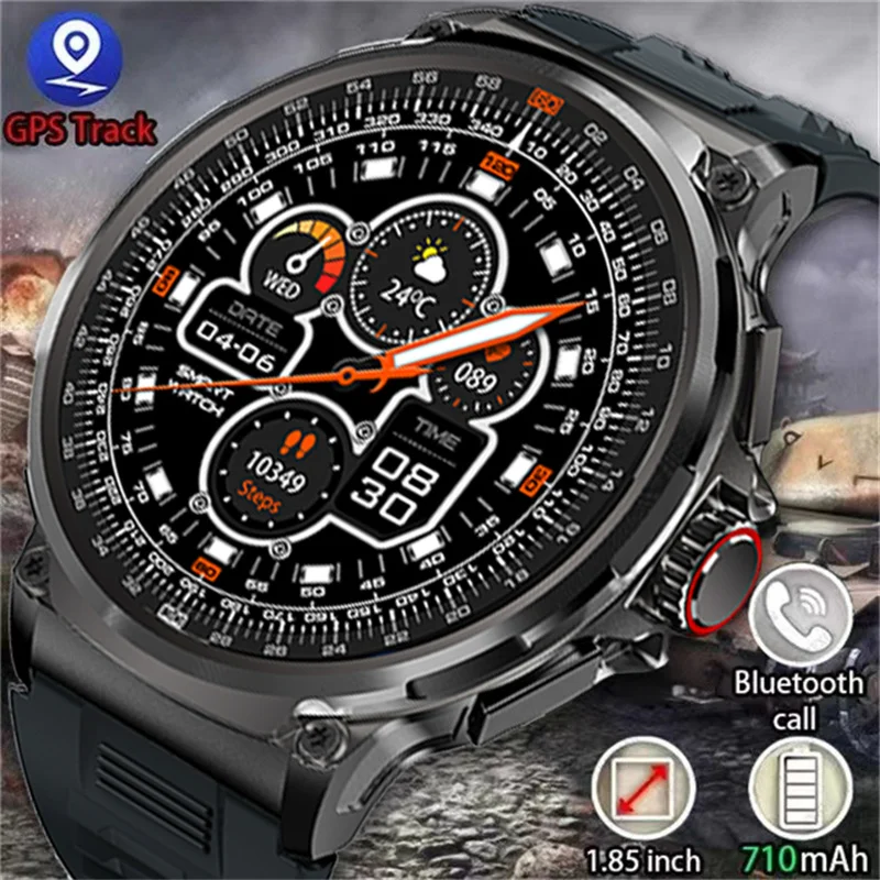 

2024 New For Huawei Xiaomi Men GPS Track Smart Watch 1.85 Inch Ultra HD AMOLED Screen 710 Mah Battery Bluetooth Call Smartwatch