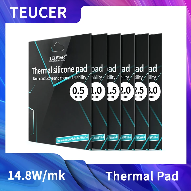 TEUCER 14.8W/mk Heat Conducting Thermal Pad Computer Laptop GPU VGA Card CPU Heatsink Cooling Conductive Silicone Grease Sheet