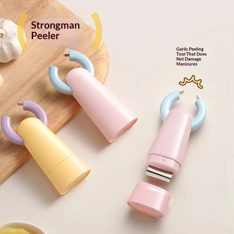 New 2in1 Garlic Peeler Scraping Function Clip Structure Ginger Scraper Peeling Function Garlic Peeling Tool Garlic Preparation