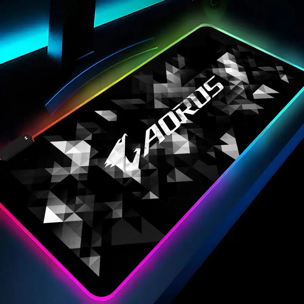 A-Aorus لعبة ماوس الوسادة RGB ألعاب مصباح ليد ماوس حصيرة الأجهزة الطرفية ماوس الكمبيوتر حصيرة مكتبية XL الفئران لوحة المفاتيح السجاد