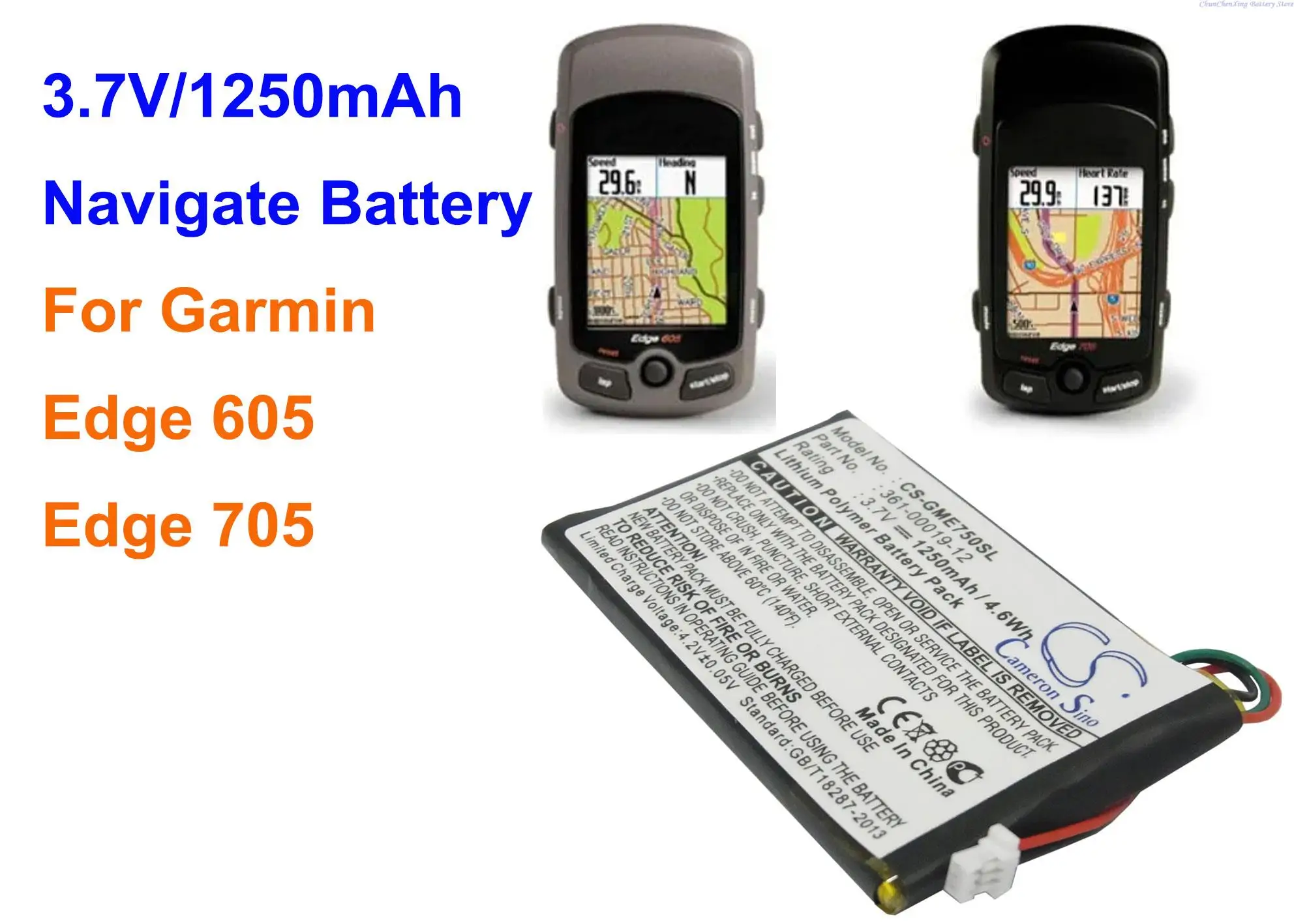 1250mAh GPS Navigator Battery 361-00019-12 for Garmin Edge 605, Edge 705